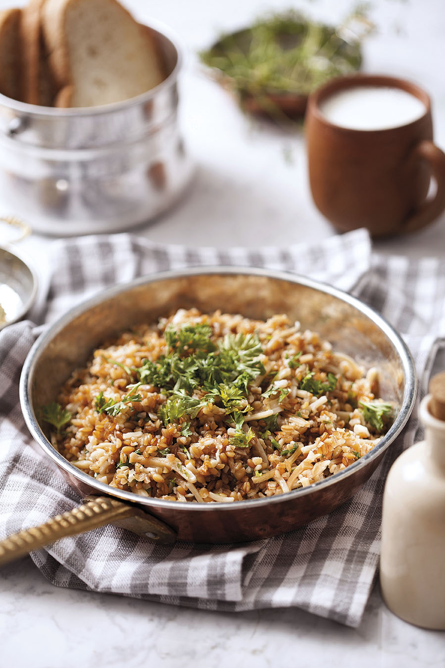 yesil-mercimekli ve erişteli siyez pilavı