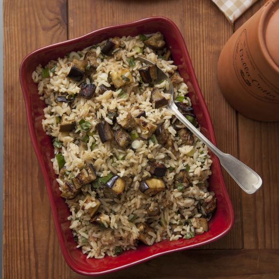 Közlenmiş Patlıcanlı Pilav