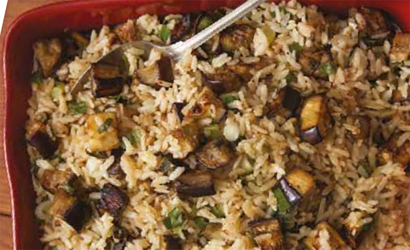 Közlenmiş Patlıcanlı Pilav