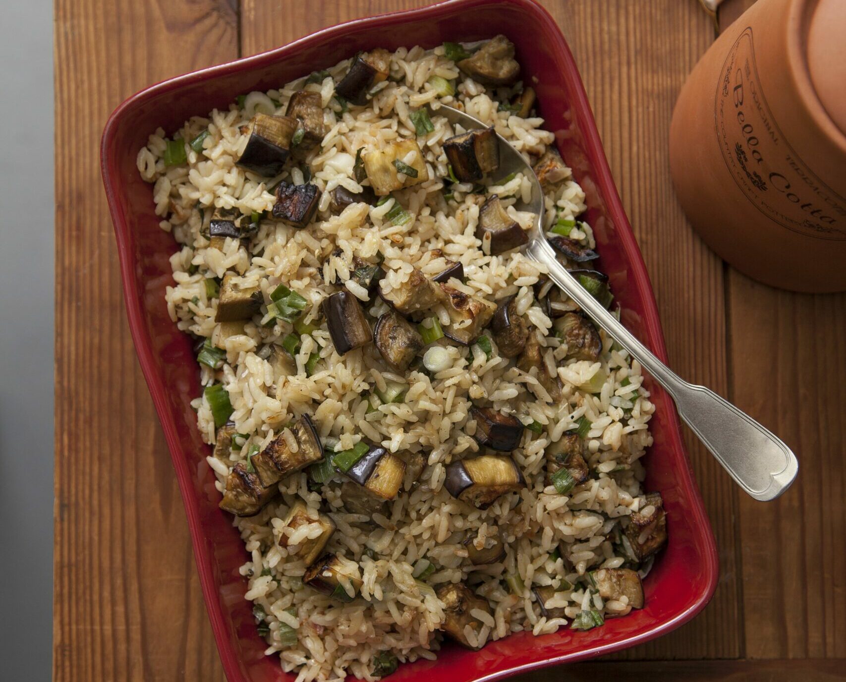 Közlenmiş Patlıcanlı Pilav