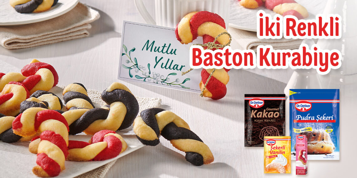 İki Renkli Baston Kurabiye