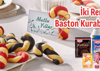 İki Renkli Baston Kurabiye