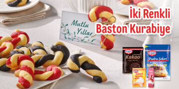 İki Renkli Baston Kurabiye