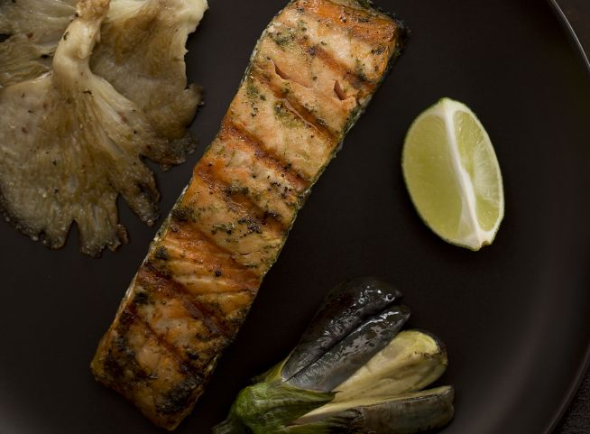 Somon, İstiridye Mantarı ve Bebe Patlıcan